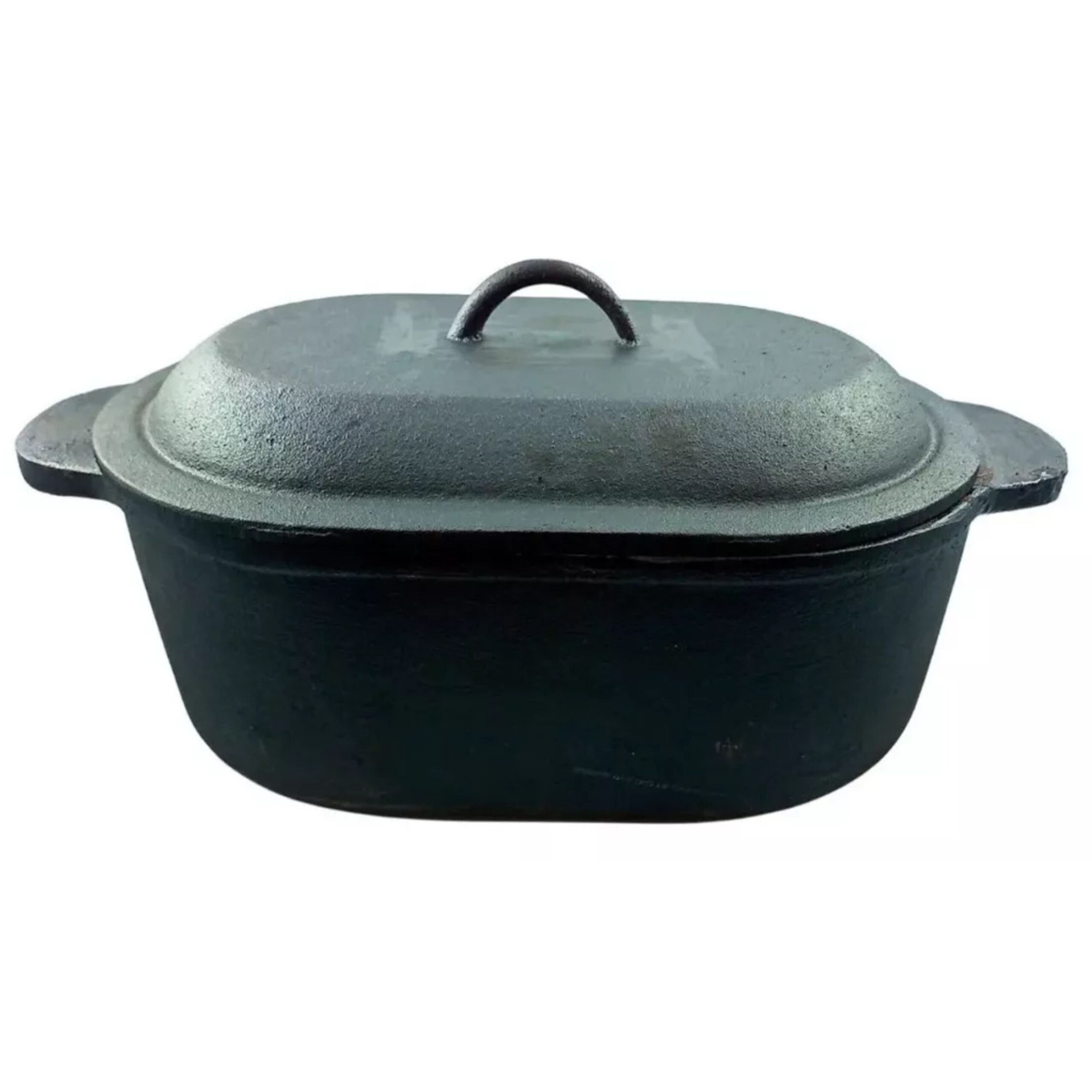 Olla Matambrera De Hierro Oval Con Tapa Fundición 5 Litros