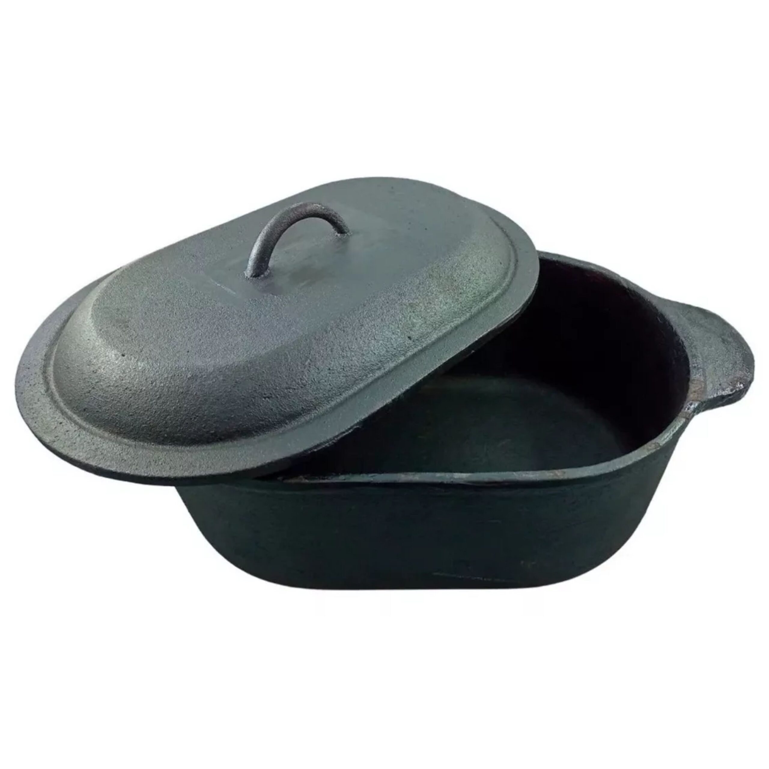 Olla Matambrera De Hierro Oval Con Tapa Fundición 5 Litros - Imagen 2