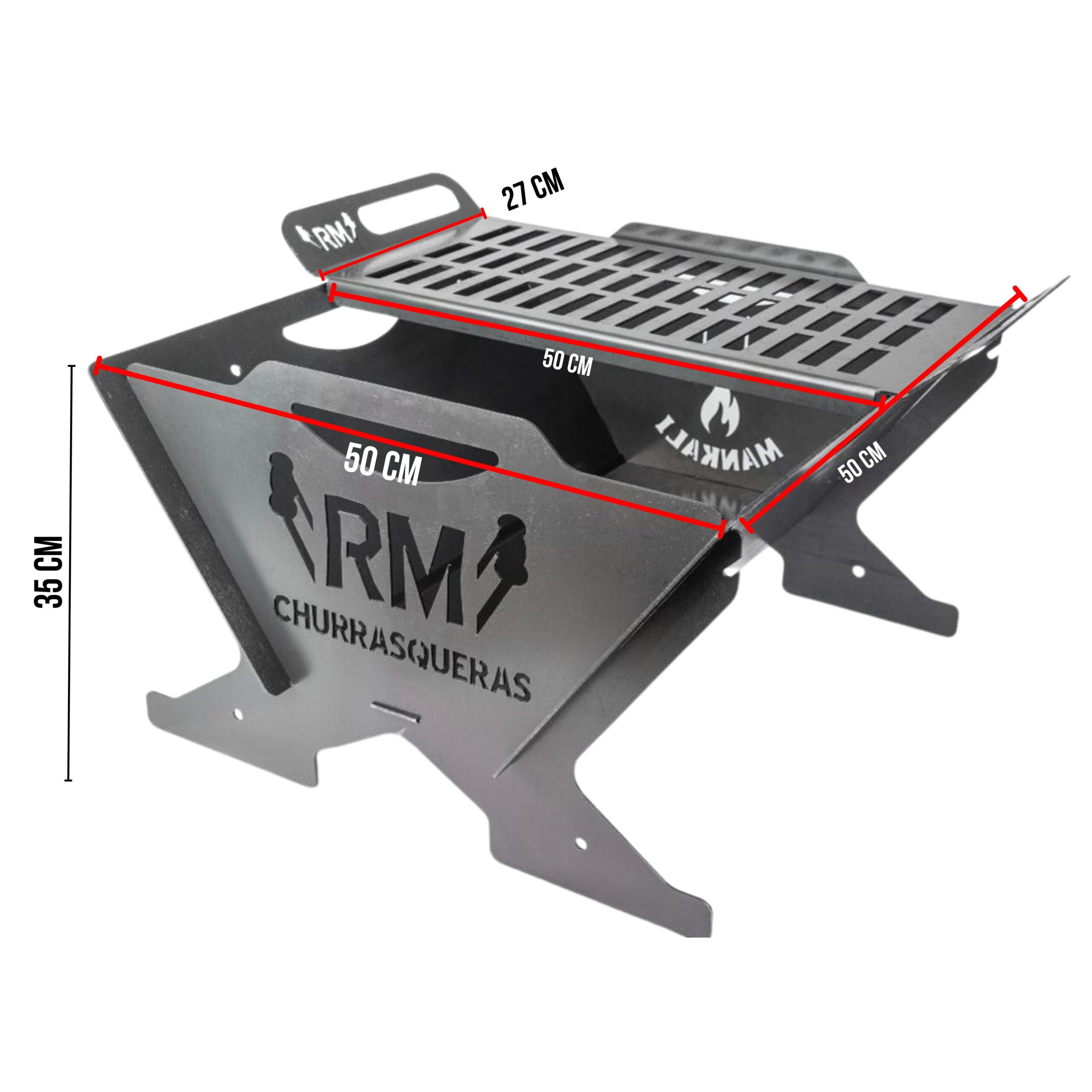 Fogonero Brasero Portatil - Mankali Con Parrilla Para Balcon - Imagen 9