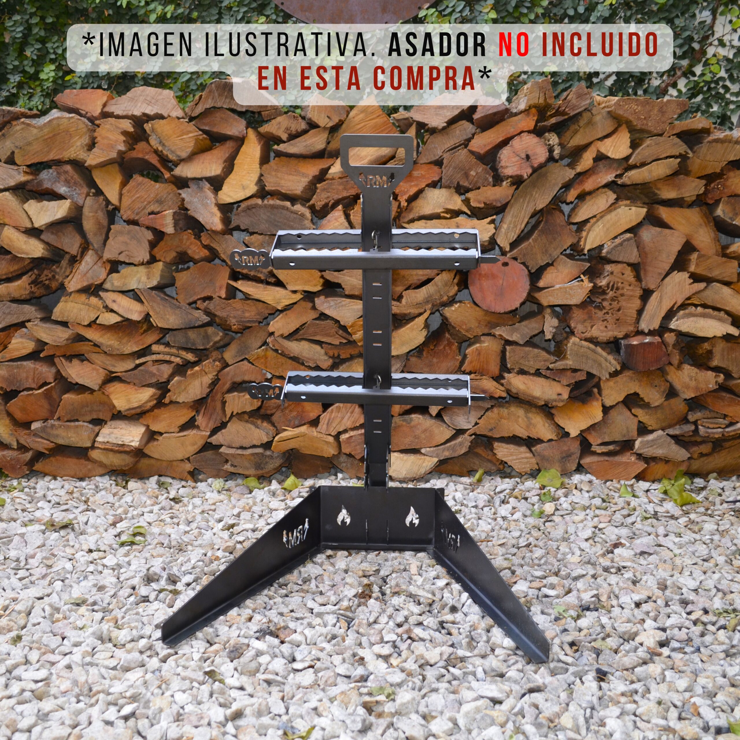  SOLO Base Soporte Porta Estaca asador De Pie Mankali RM Churrasqueras