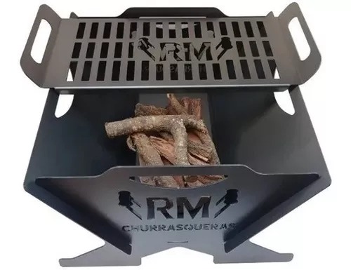 Fogonero Brasero Portatil - Mankali Con Parrilla Para Balcon - Imagen 2