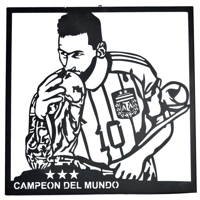 Cuadro Decorativo Messi Campeón Mundial