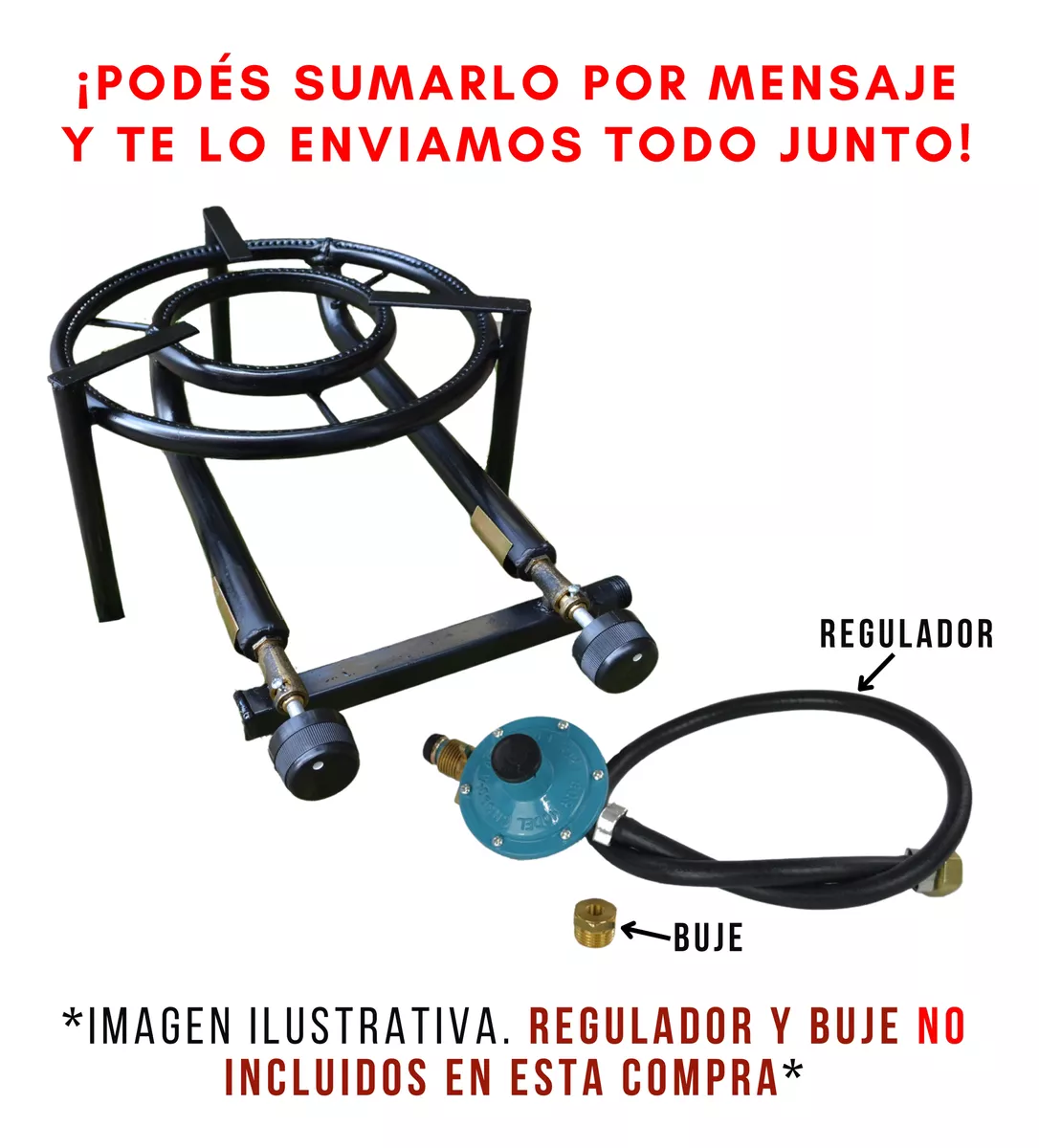 Mechero Quemador Doble Comando- Disco De Arado Ollas Ø33cm - Imagen 7