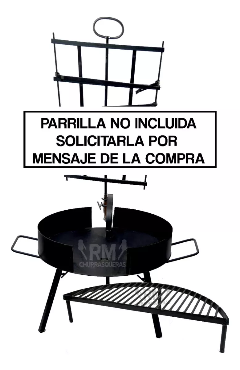 Asador Mediano Con Base De Disco Original 2 Posiciones - Imagen 7