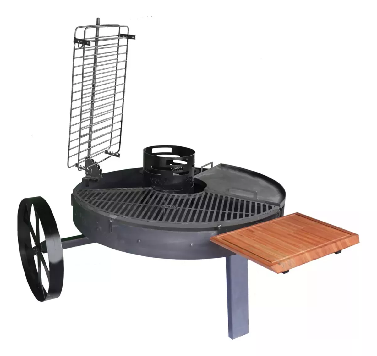 Asador Fogonero Kaizen 120cm Parrilla Plancha Brasero-ruedas - Imagen 2