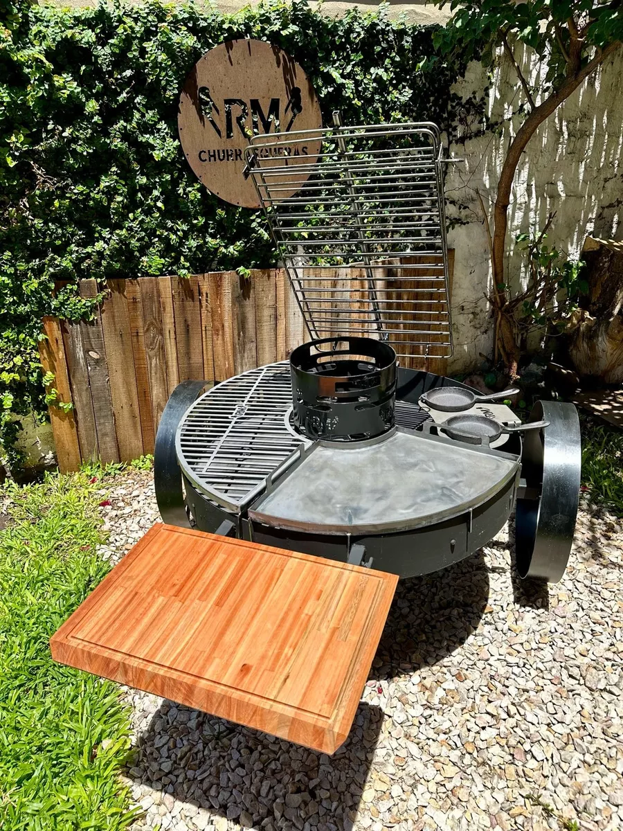 Asador Fogonero Kaizen 120cm Parrilla Plancha Brasero-ruedas - Imagen 5