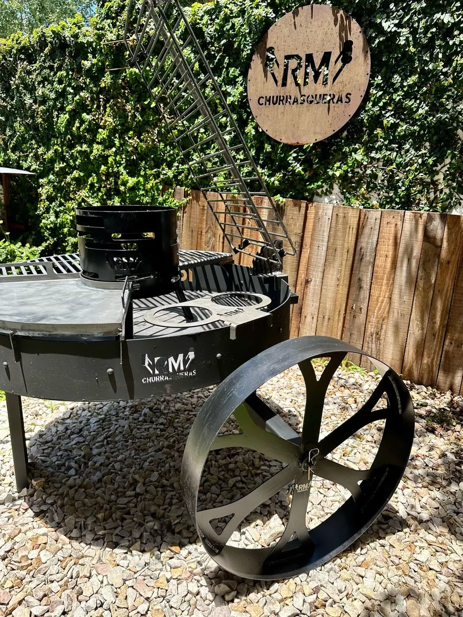 Asador Fogonero Kaizen 120cm Parrilla Plancha Brasero-ruedas - Imagen 8