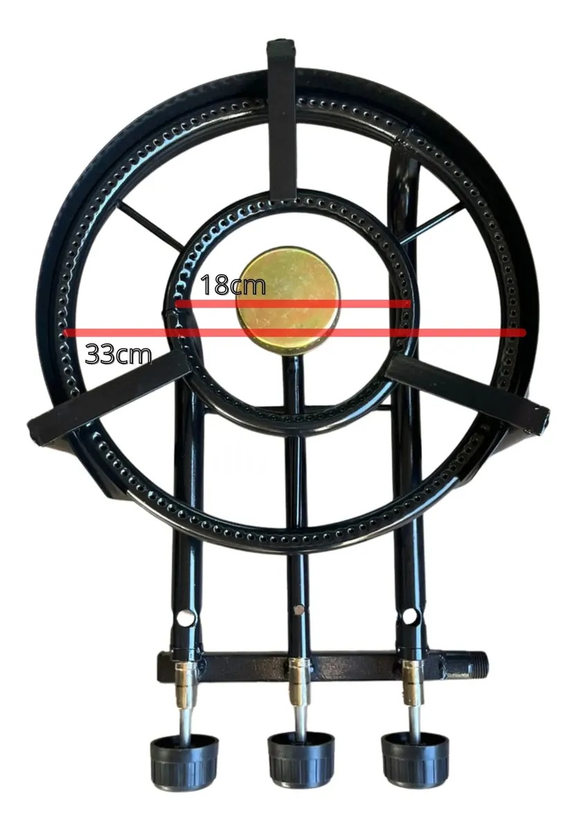 Mechero Anafe 2 aros 1 hornalla - 33cm con cubrellamas P/ Disco De Arado - Imagen 3