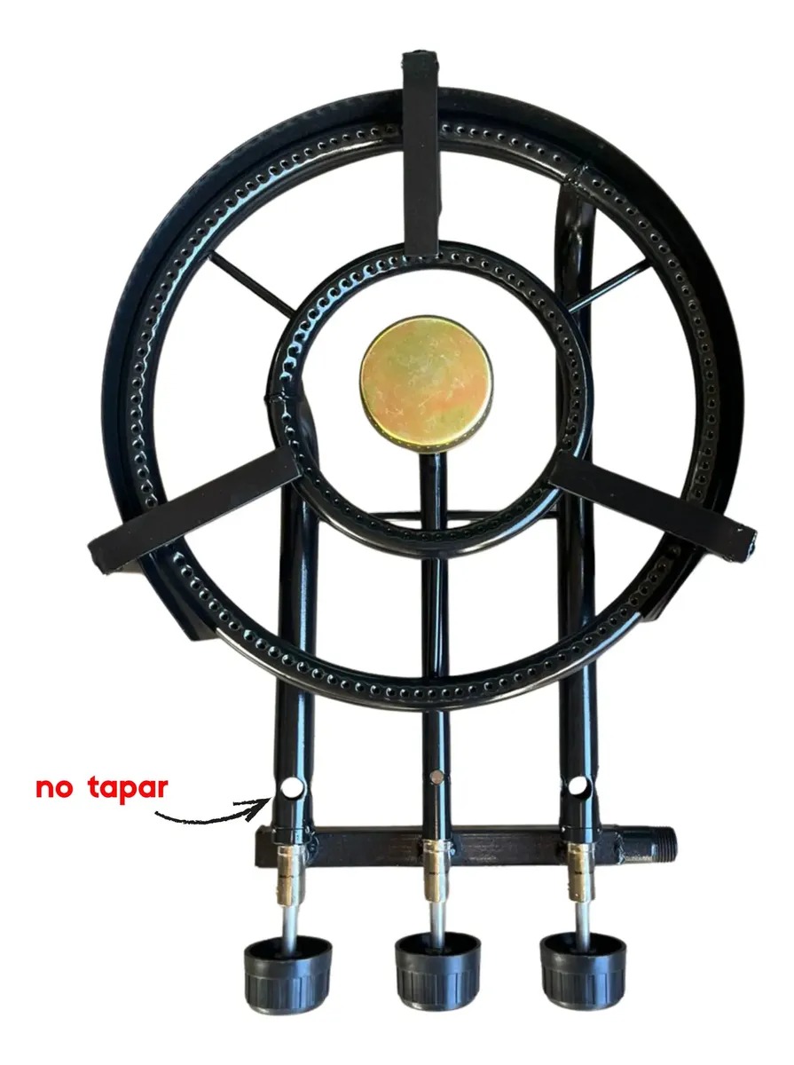 Mechero Anafe 2 aros 1 hornalla - 33cm con cubrellamas P/ Disco De Arado - Imagen 5